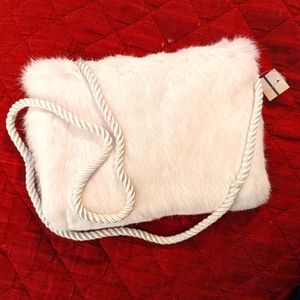 Very Vintage Old New Stock Real Rabbit Fur Muff